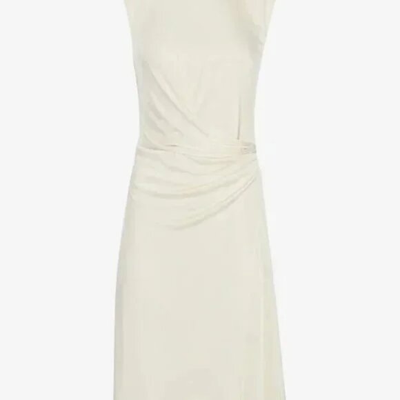 Express Swan Satin Cap Sleeve Ruched Side Dress SZ M - Picture 6 of 8